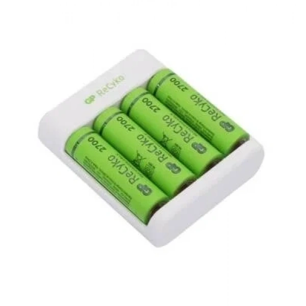 GP ReCyko+ 4lü 2600mAh AA Şarj Edilebilir Pil + USB Pil Şarj Cihazı