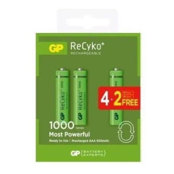 GP ReCyko+ 6lı 1000mAh AAA Şarj Edilebilir Pil