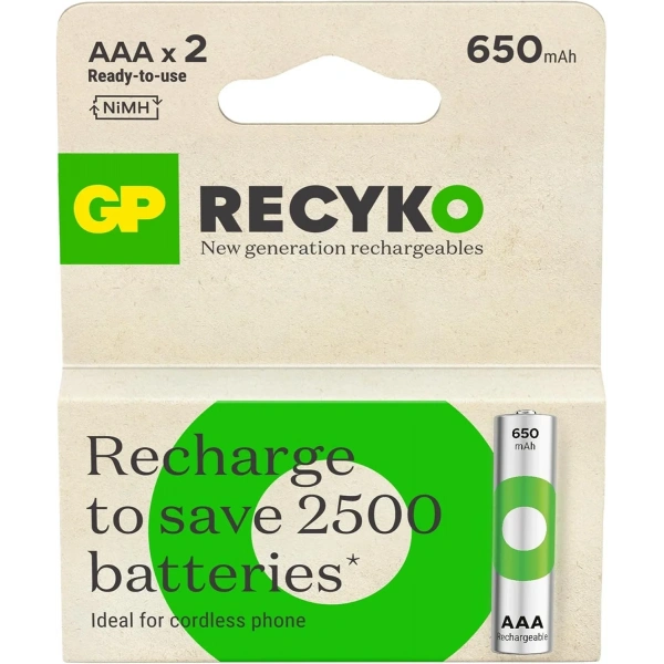 GP ReCyko 650 Serisi Şarjlı AAA İnce Kalem Pil 2li