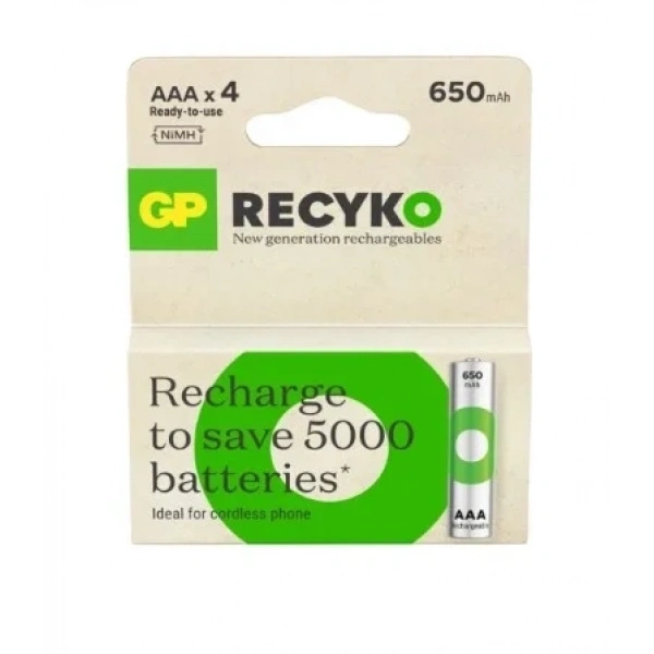 GP ReCyko 650 Serisi Şarjlı AAA İnce Kalem Pil 4lü