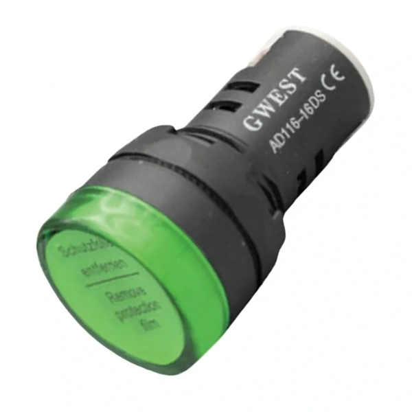 Gwest 16-Y 16mm Yeşil Ledli Sinyal Lambası 220V