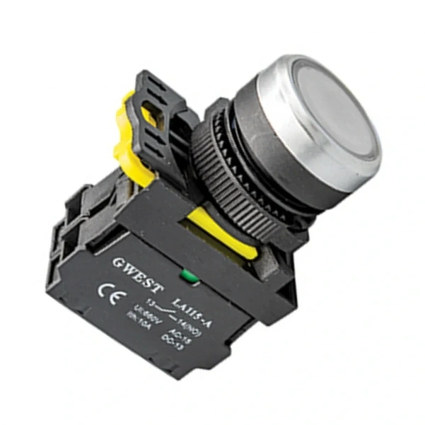 Gwest A5-31D 22mm Beyaz Led Işıklı Yaylı Start Buton 220V 1NO