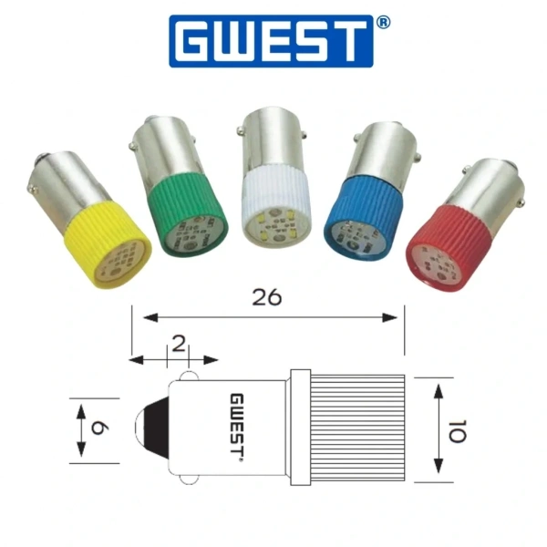 Gwest BA9SC-24V-M BA9S Led Ampul 24V Mavi