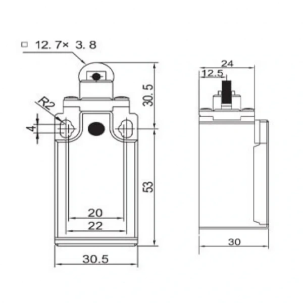 Gwest GLS-103 Dikey Metal Makaralı Limit Switch 1NO + 1NC