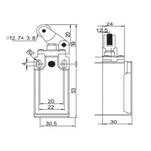 Gwest GLS-111 Açısal Metal Makaralı Tek Yön Limit Switch 1NO + 1NC
