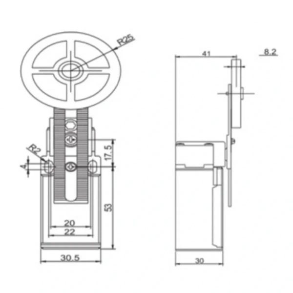 Gwest GLS-191 Ayarlanabilir Kauçuk Makaralı Çift Yönlü Limit Switch