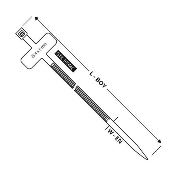 Gwest GTK-100MC 100x2.5mm Etiketli Kablo Bağı 100 Adet