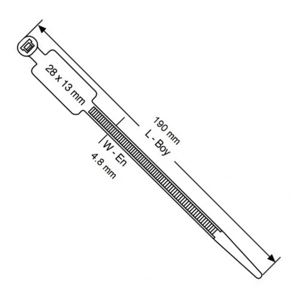 Gwest GTK-190STC 190x4.8mm Etiketli Kablo Bağı 100 Adet