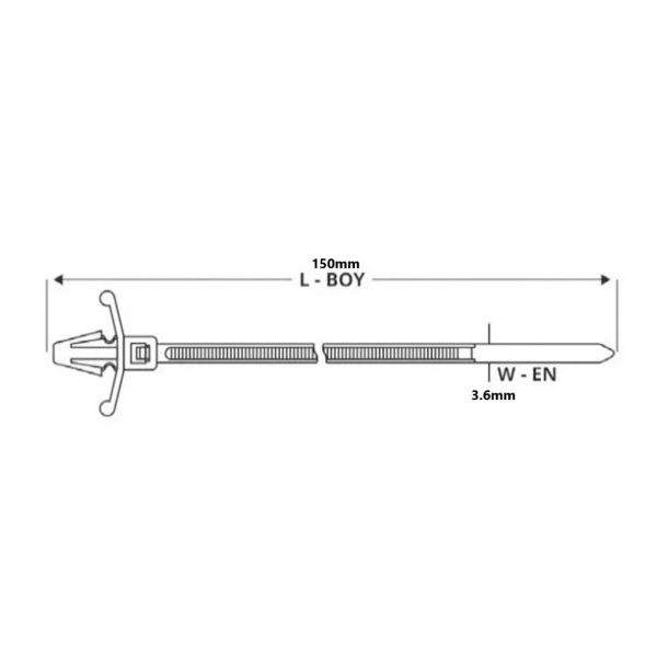 Gwest GTP 150 I 150x3.6mm Distanslı Kablo Bağı 100 Adet 