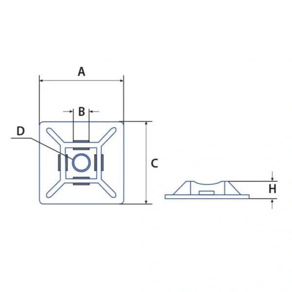 Gwest HW-3A 19x19mm Yapışkanlı Kroşe Beyaz 100 Adet
