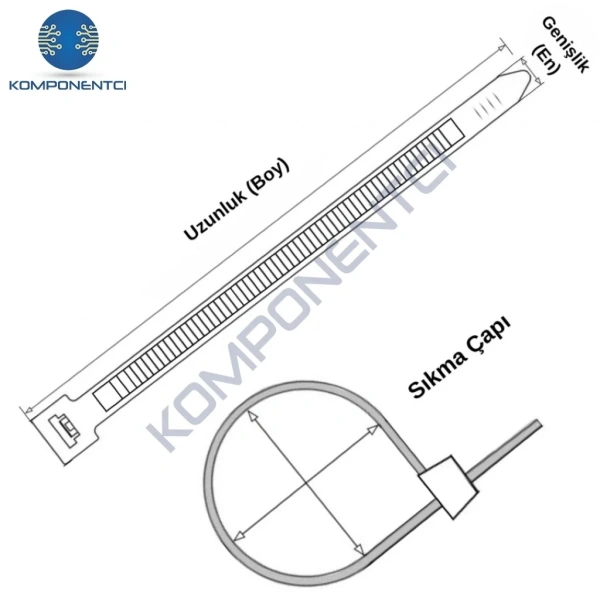 GWEST Kablo Bağı GT 250 STY 250x4,8mm Yeşil (100 adet)