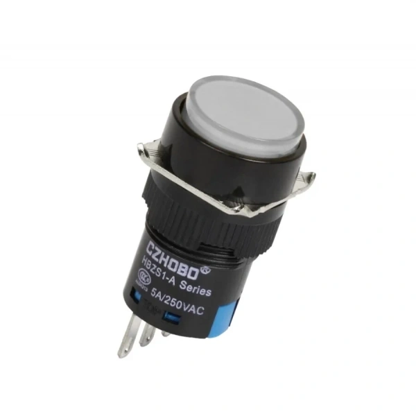 HBZS1-A AY-11Z 16mm Anahtarlı Buton - Beyaz