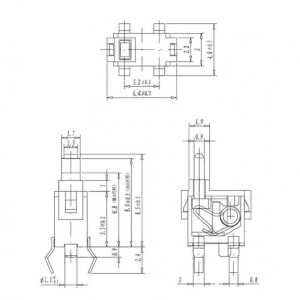 HD-01-A Micro Switch 4-Pin