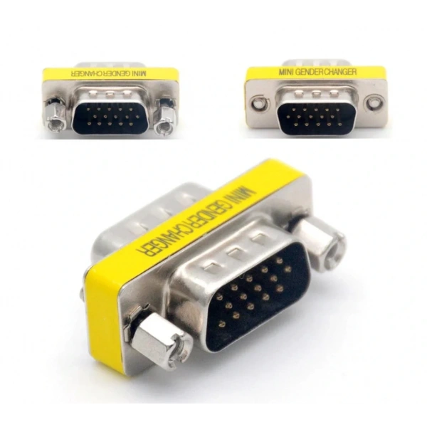 HD15 VGA-VGA Erkek-Erkek (M2M) 15 Pin Adaptör