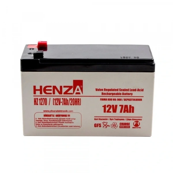 Henza HZ1270 12V 7Ah Bakımsız Kuru Akü