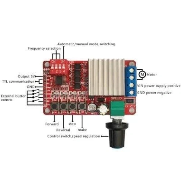 Hız ve Yön Kontrol 5A Dc Motor Sürücü 5-26V