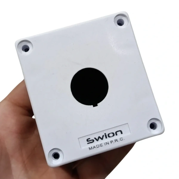 HJ9 22mm Buton Kutusu Gri-Siyah Tekli