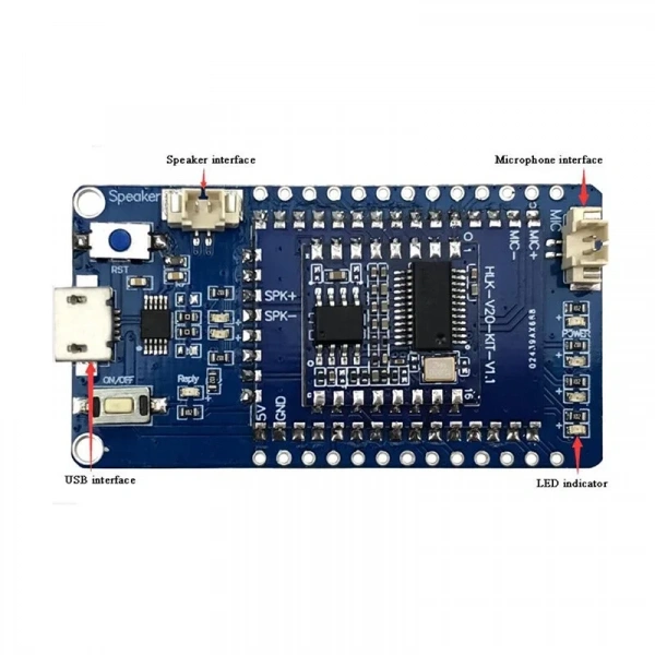 HLK-V20 Ses Tanıma Modülü Hoparlör+Mikrofon Test Kit