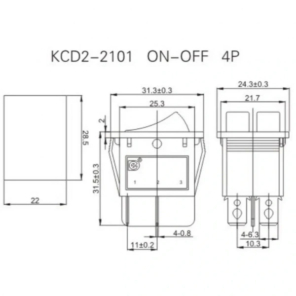 IC-103 İkili Işıksız Anahtar 4P