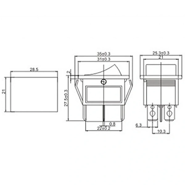 IC-104A Geniş Işıklı Anahtar 6P ON-OFF
