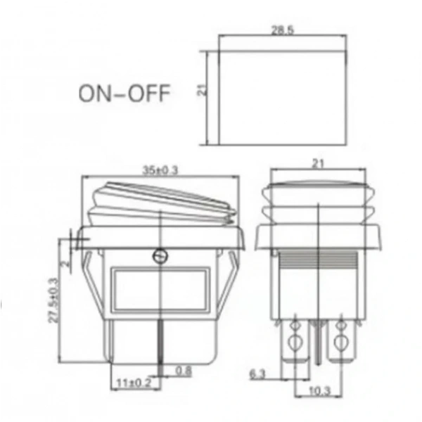 IC-104W Geniş Körüklü Işıklı Anahtar On-Off 4P Kırmızı