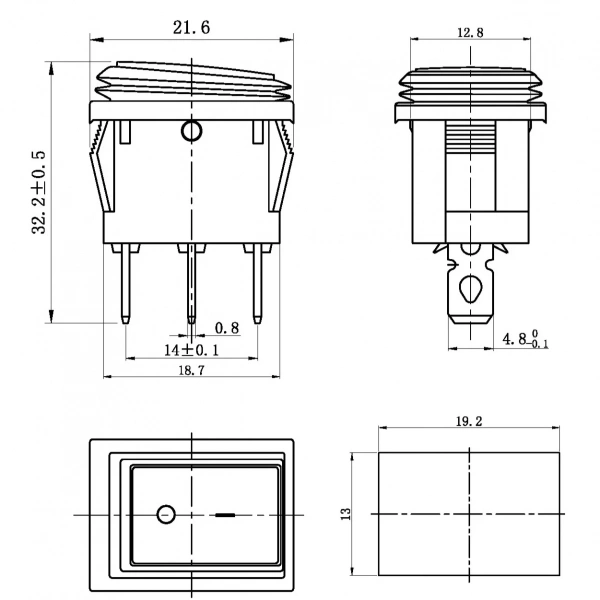 IC-118W Mini Işıklı Körüklü Anahtar 3P
