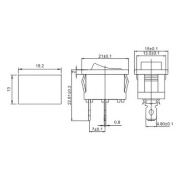 IC-120B Mini Işıksız Anahtar 2P On-Off Beyaz