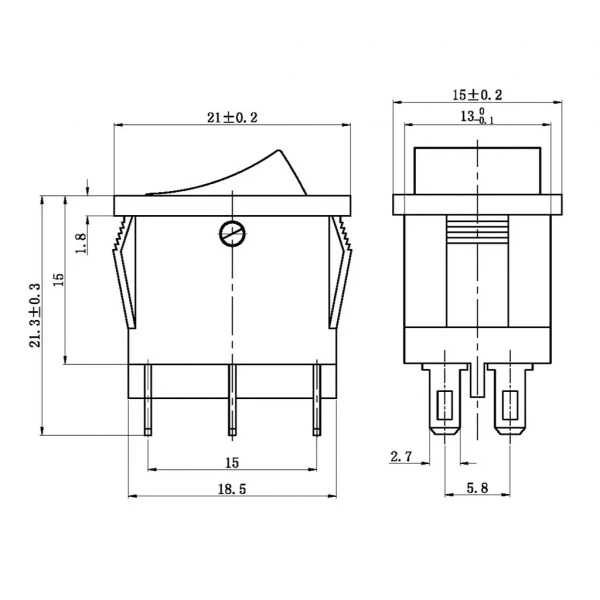 IC-123-6 Mini Işıksız Anahtar On-Off-On 6P