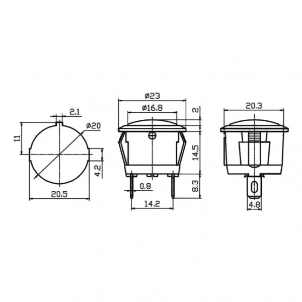 IC-131D Yuvarlak Sinyal Lambası Mavi DC (LED)