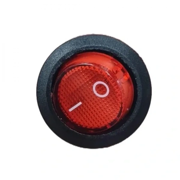 IC-133-5 Yuvarlak Kırmızı Işıksız Anahtar ON-OFF 2P