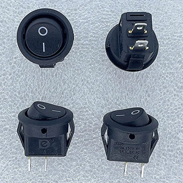 IC-134E Siyah Yuvarlak Anahtar Işıksız On-Off 2P