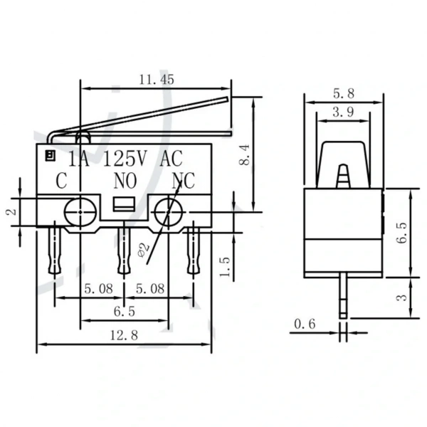 IC-162 Micro Switch Mini Paletli 1A-125V KW10-Z1P