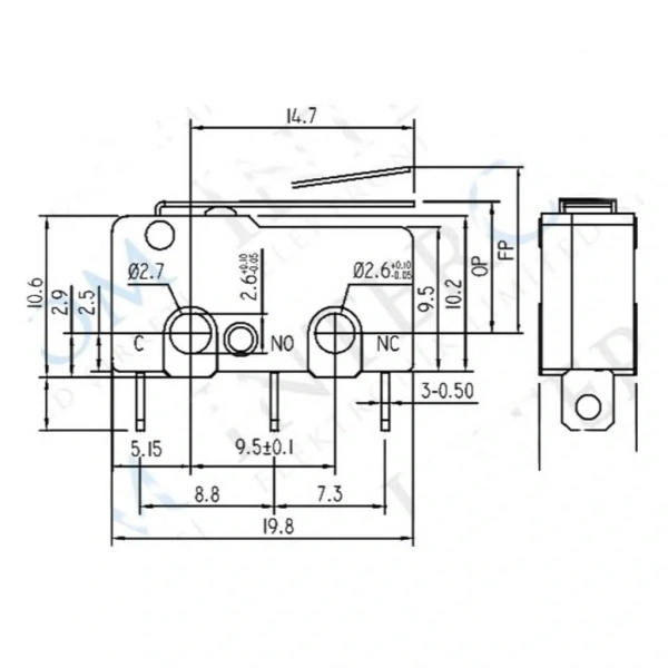 IC-163 Paletli Micro Switch Lehim Bacak KW4-Z2F