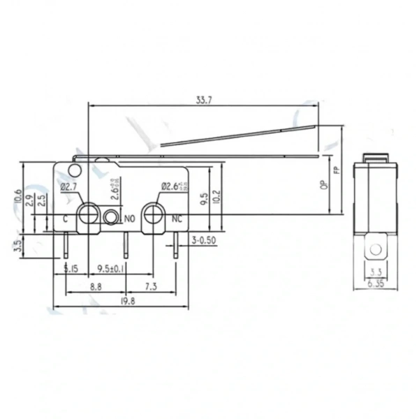 IC-164 Uzun Paletli Micro Switch Lehim Bacak KW4-Z3F