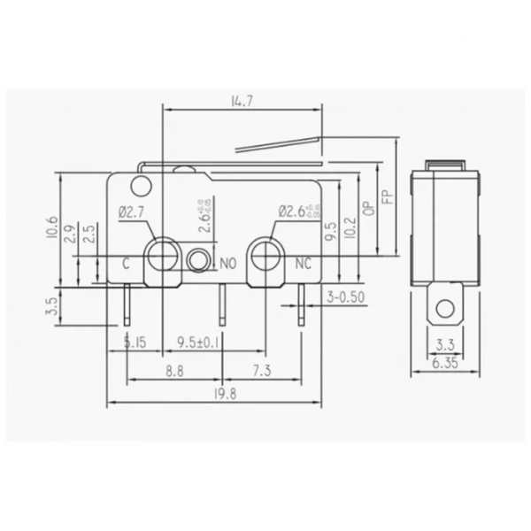 IC-166A Paletli Micro Switch İğne ( PCB ) Bacak
