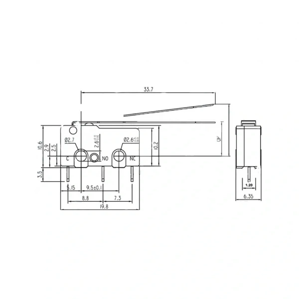 IC-167 Uzun Paletli Micro Switch İğne ( PCB ) Bacak