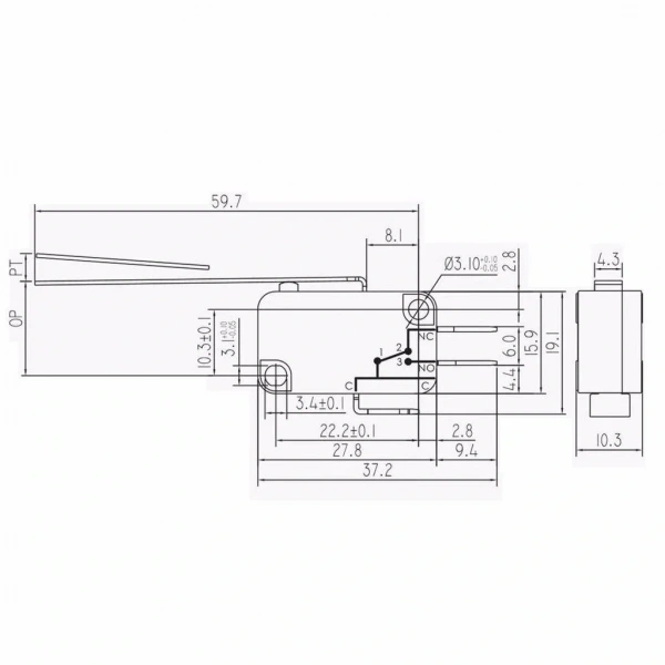 IC-170 Paletli Mikro Switch KW7 3A 250VAC