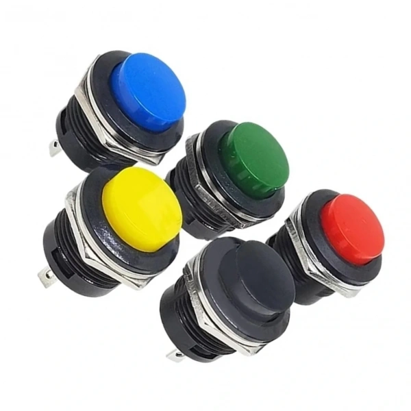 IC-180A 16mm Yaylı Push Buton R13-507 Mavi