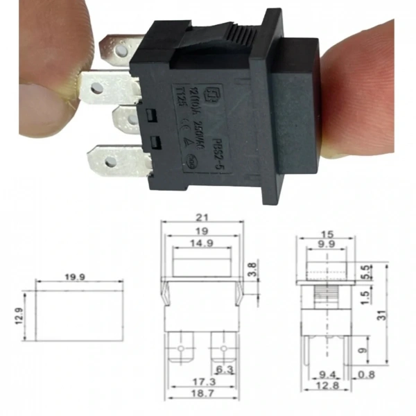 IC-180H1 Basmalı Kare Süpürge Anahtarı Elektrik Süpürge Şarteli 4P