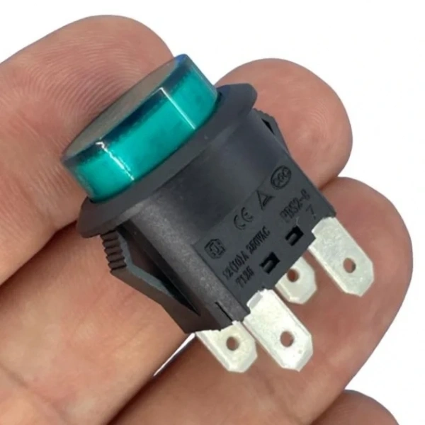 IC-180N Buton Plastik 22mm 12V 4P Yeşil