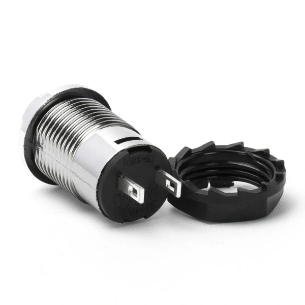 IC-185C Gümüş Buton Yuvarlak Plastik Kalıcı 12mm 2P