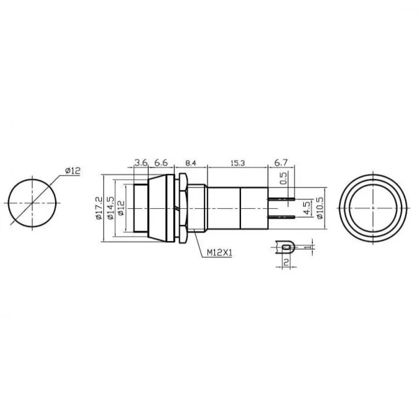 IC-186A Buton 12mm Kaliteli Yeşil