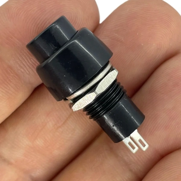 IC-190 Siyah Buton Yuvarlak Plastik Kalıcılı 10mm