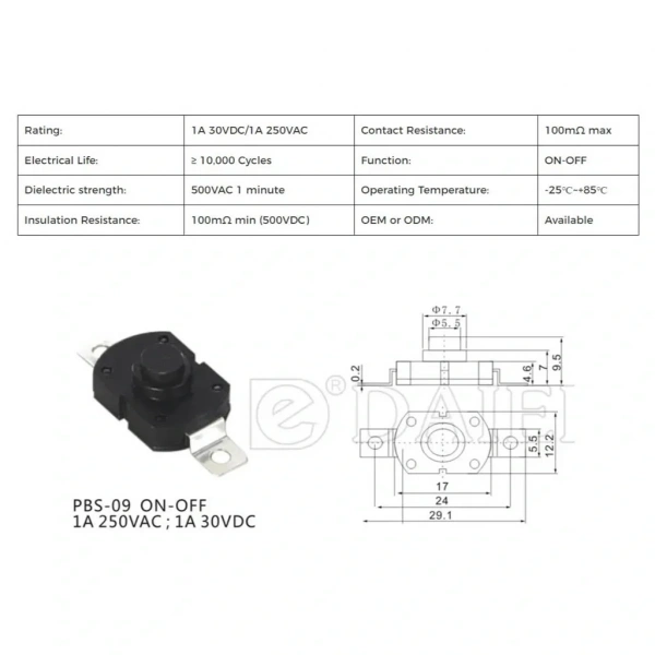 IC-192B Mini Çıt Çıt Deney Anahtarı Switch On-Off