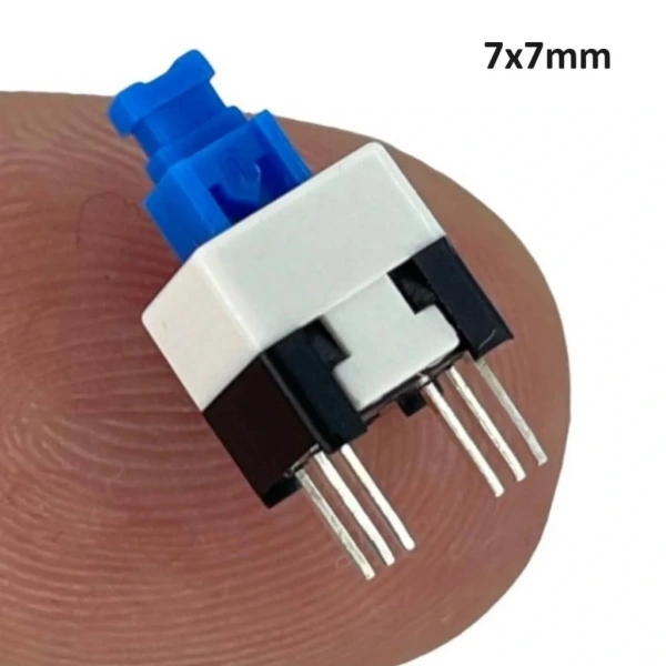 IC-196 6 Pinli Bacaklı Kalıcılı Yaylı Push Buton 7x7mm