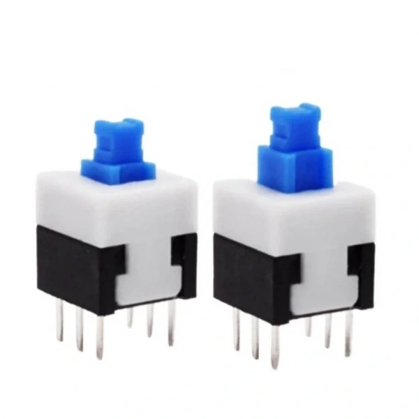 IC-196 6 Pinli Bacaklı Kalıcılı Yaylı Push Buton 7x7mm