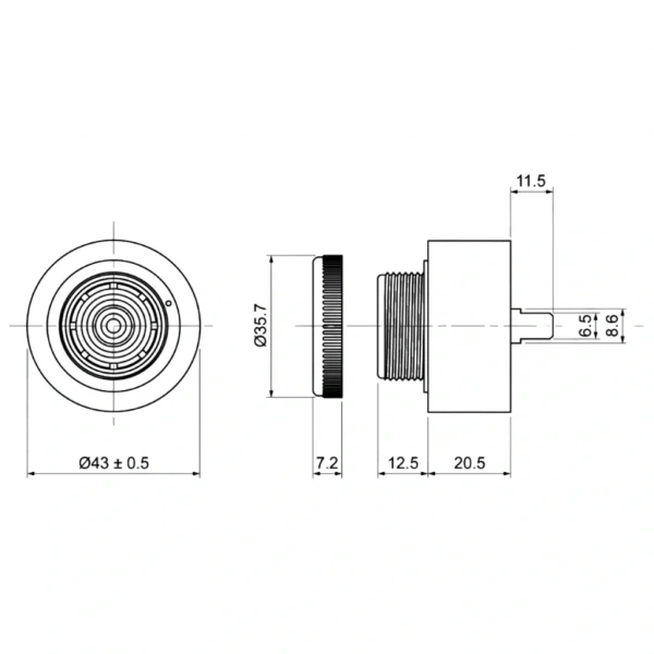 IC-221G 43mm Buzzer 24V
