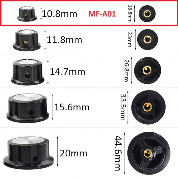 IC-222A Vidalı Potansiyometre Düğmesi Pot Başlığı MF-A02