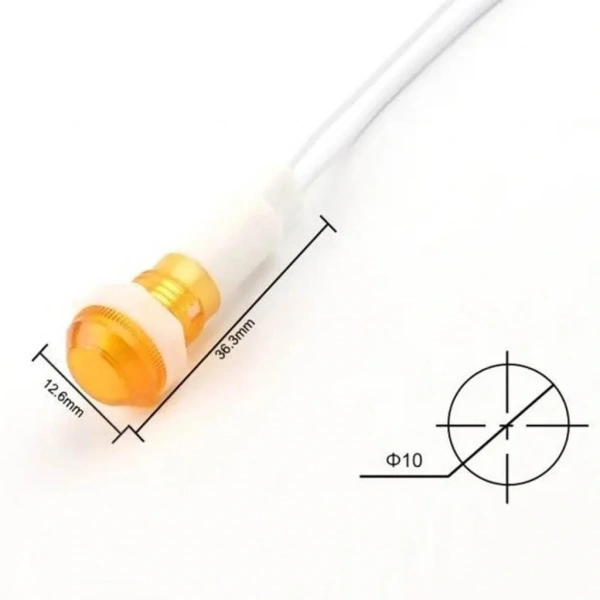 IC-227 10mm Sinyal Lambası Plastik Kablolu 24V Sarı