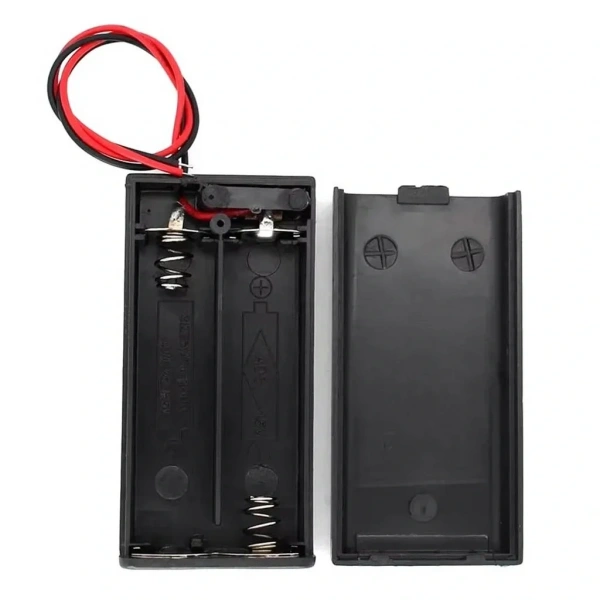 IC-233C Kapaklı Switchli 2li AA Pil Yuvası